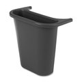 Rubbermaid Commercial 1.19 gal Rectangular Saddlebasket Recycling Side Bin, Black, Plastic RCP295073CT